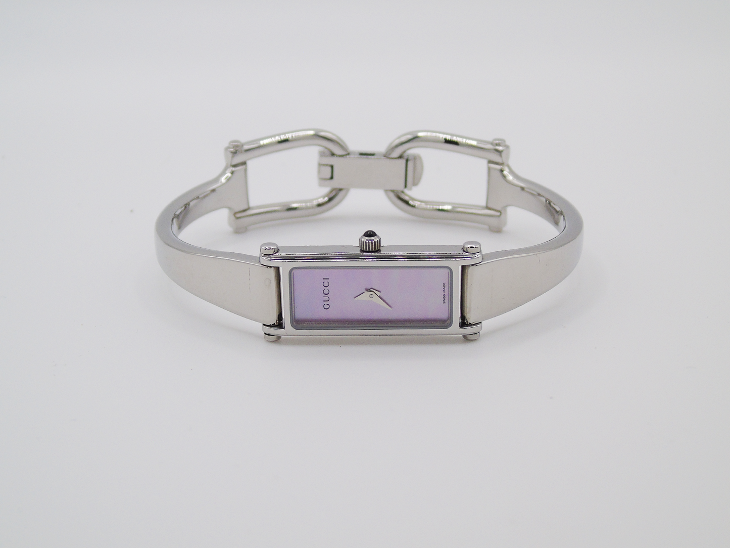 Vintage Gucci Watch Womens MOP Tank Watch Pink Mother of Pearl Dial with Box - Gems Forgotten