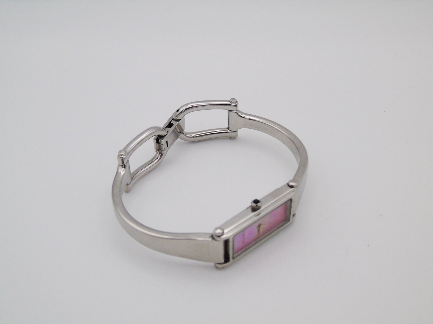 Vintage Gucci Watch Womens MOP Tank Watch Pink Mother of Pearl Dial Box Papers - Gems Forgotten