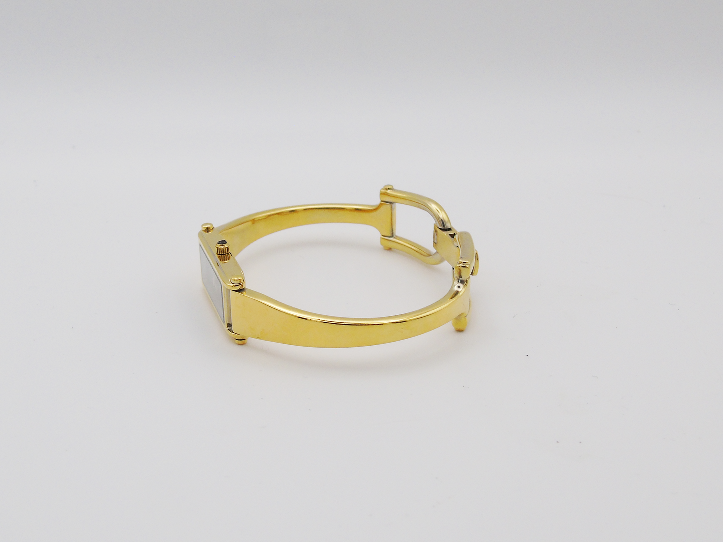 Gucci 1500L Gold Watch – Vintage Gucci Ladies Gold Watch, Elegant Gold Tank Watch Black Dial G01 - Gems Forgotten