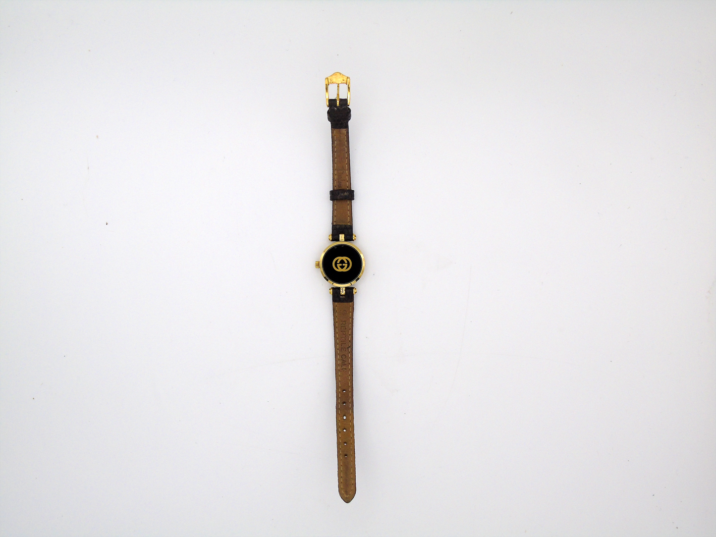Gucci Ladies Gold Plated Watch Model 467 – Gold Roman Sherry Collection – Swiss Quartz, Leather Strap, Vintage Elegant Timepiece G45 - Gems Forgotten