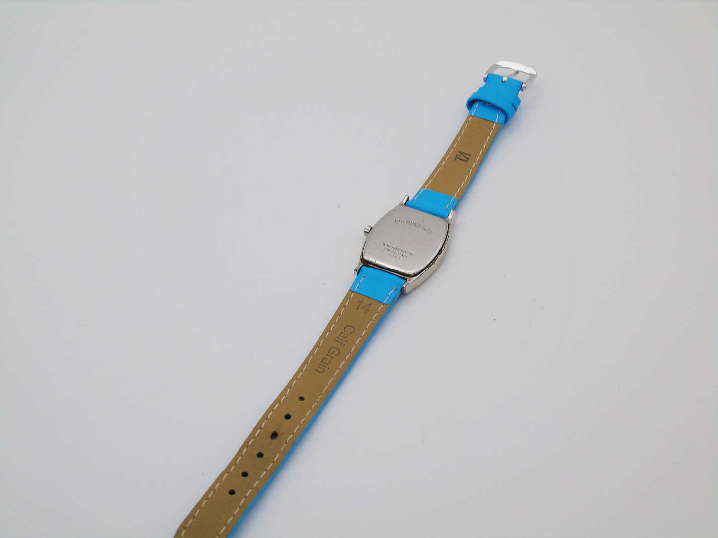 Raymond Weil Ladies Watch – Swiss Date Watch with Box & Papers | Blue Leather Strap - Gems Forgotten