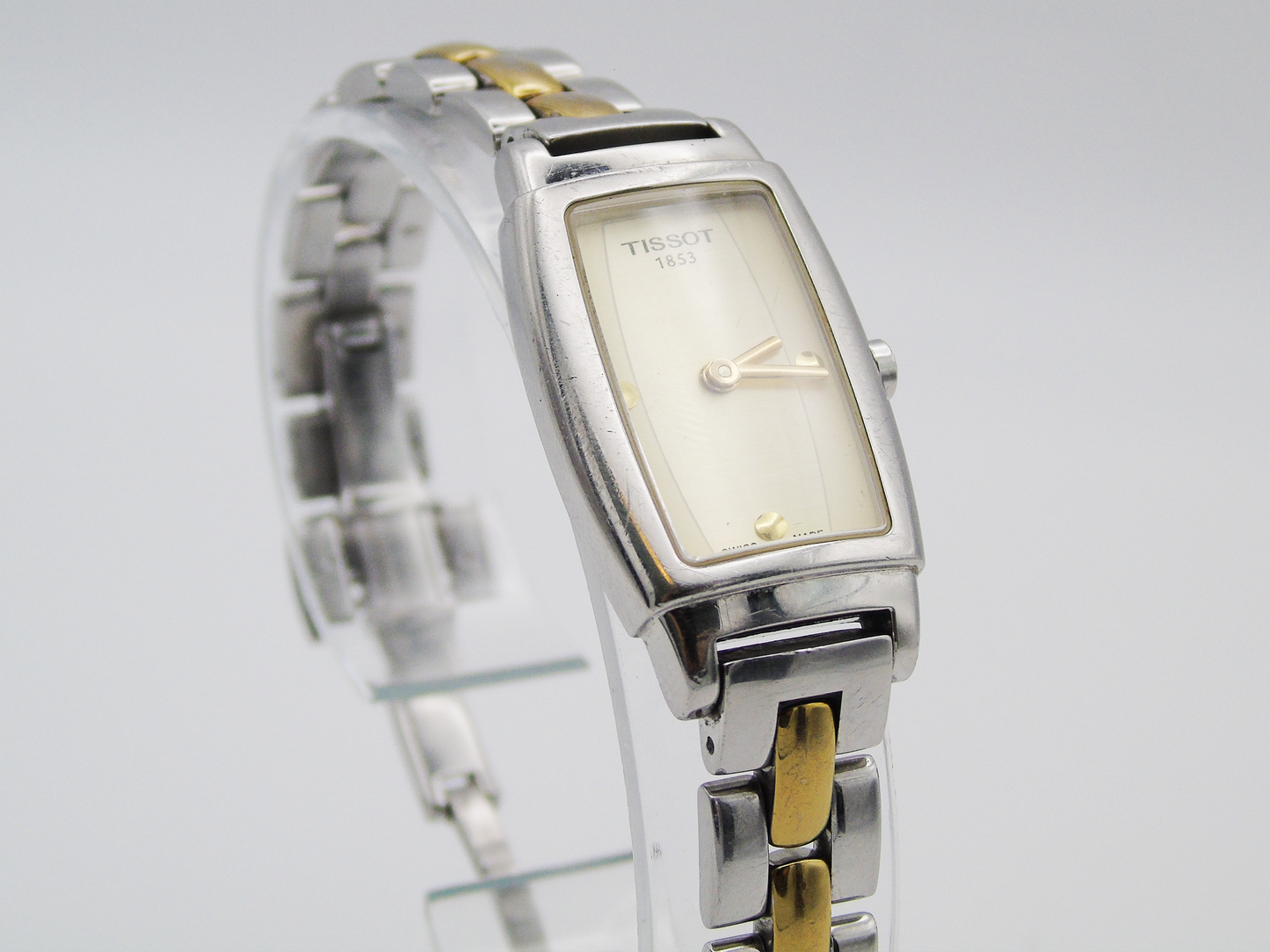 Vintage Tissot Ladies Watch Two Tone Gold and Silver Tone Quartz Swiss Tank Watch - Gems Forgotten