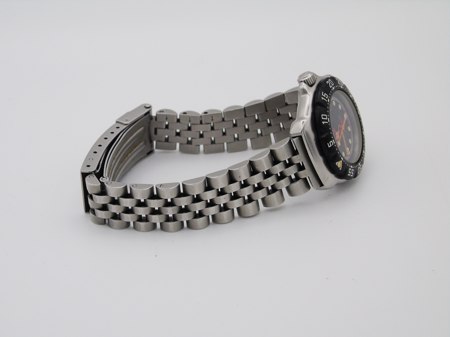 Vintage Tag Heuer Watch Professional Black Bezel Lumi Dial Light up Dial Watch Small 90s Quartz Wristwatch Unique Swiss Watch - Gems Forgotten