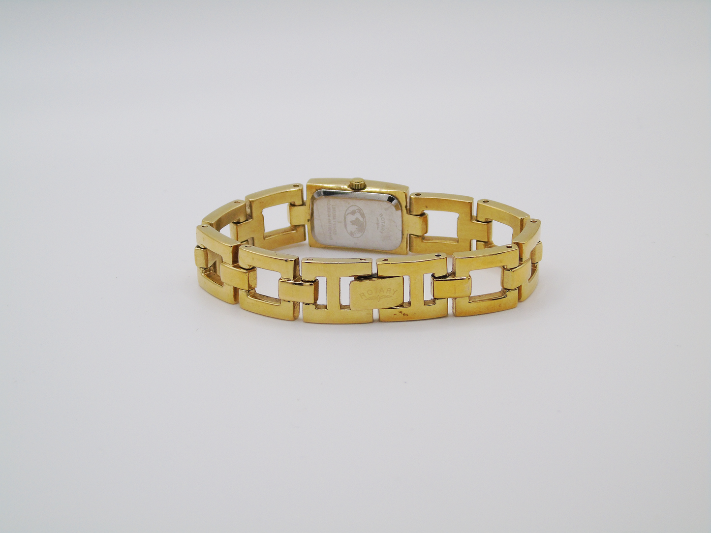 Vintage Rotary Watch Small Tank Gold Wristwatch Swiss Quartz Elegant Chain Strap Sparkly Bezel Watch Gift for her - Gems Forgotten
