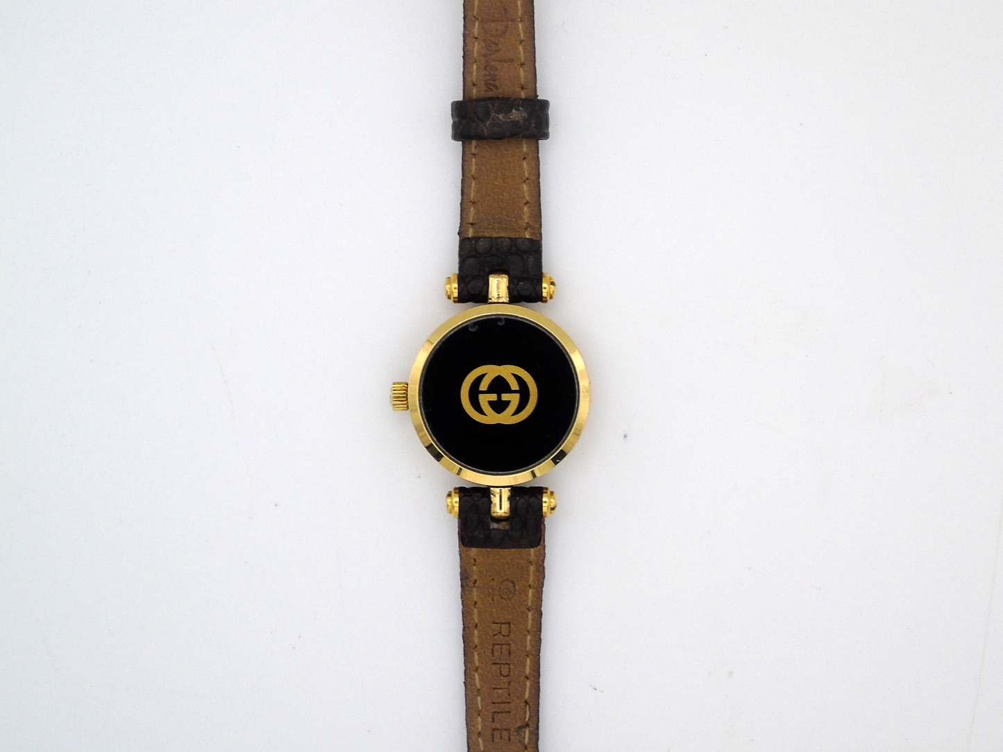 Gucci Ladies Gold Plated Watch Model 467 – Gold Roman Sherry Collection – Swiss Quartz, Leather Strap, Vintage Elegant Timepiece G45 - Gems Forgotten