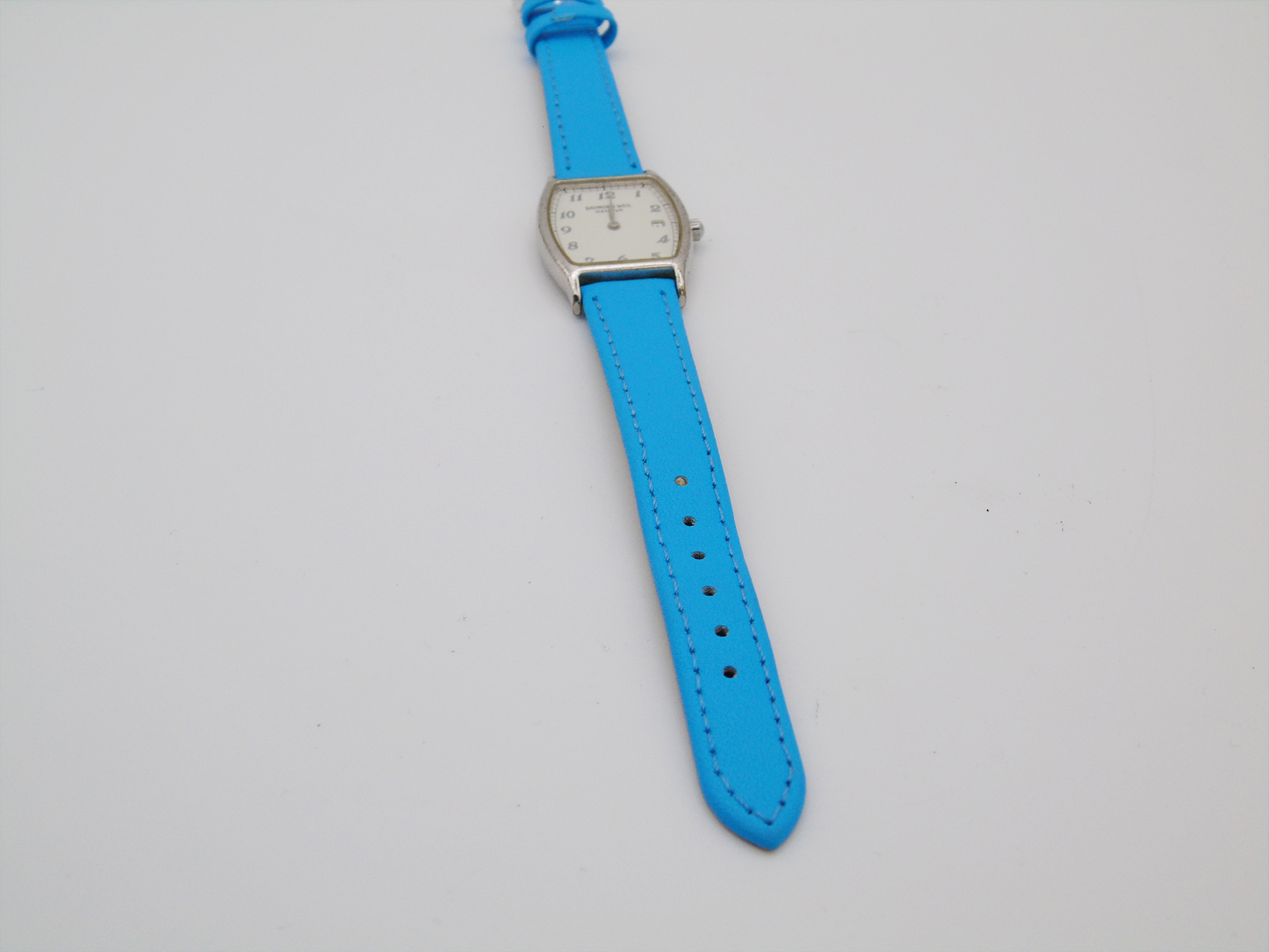 Raymond Weil Ladies Watch – Swiss Date Watch with Box & Papers | Blue Leather Strap - Gems Forgotten
