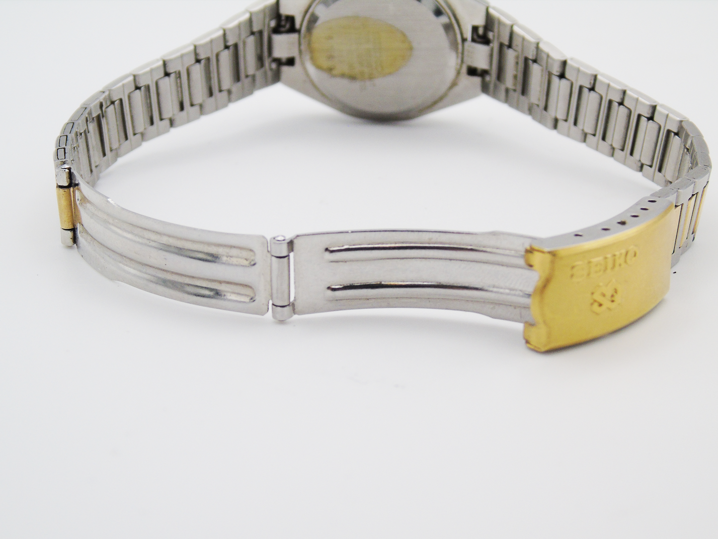 Seiko Ladies Watch Two tone Gold and Silver Tone Quartz Japanese Wristwatch Day Date Function - Gems Forgotten