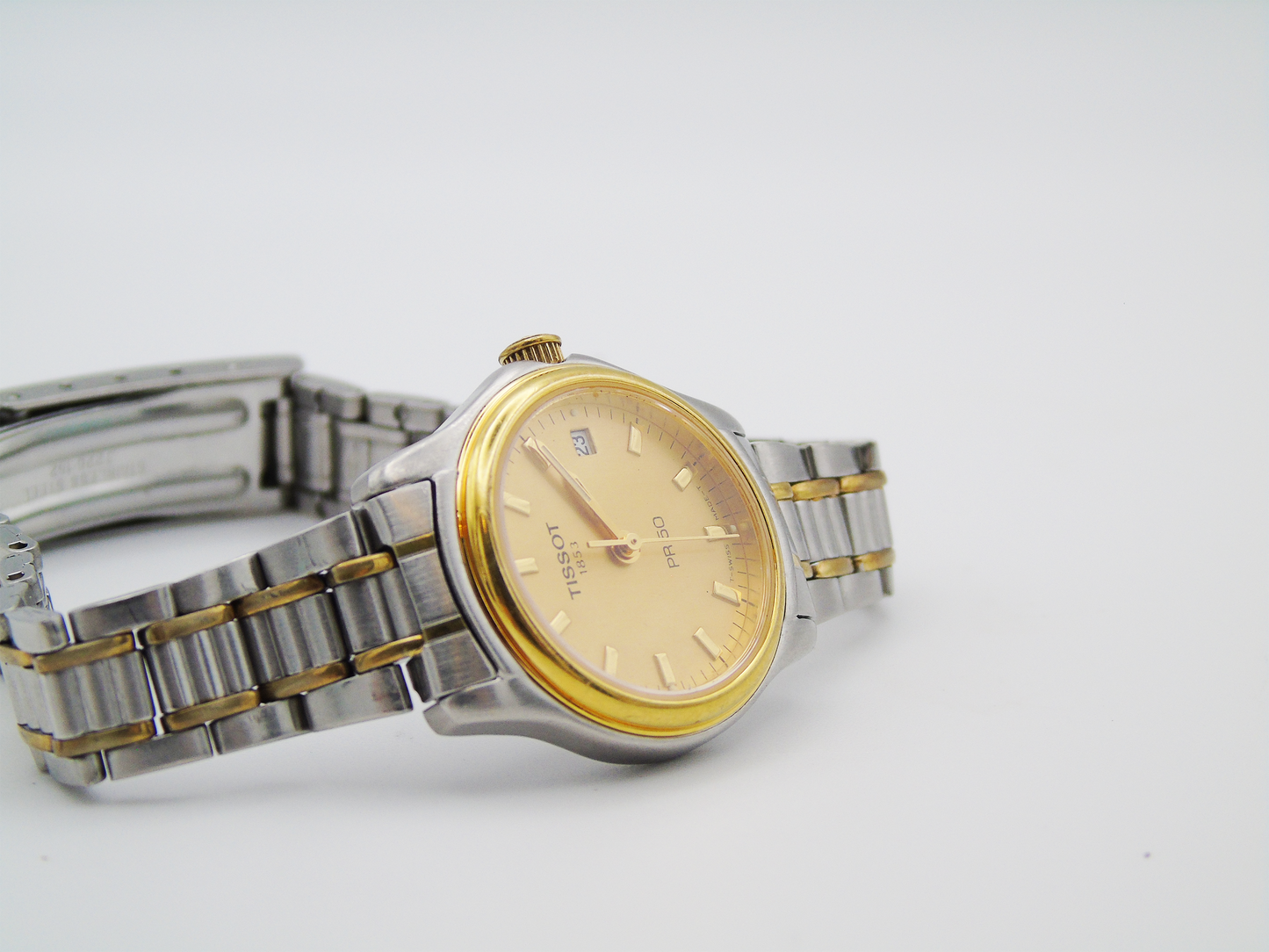 Vintage Tissot Ladies Watch Quartz Swiss Watch Tissot PR50 Two Tone Gold and Silver Tone Wristwatch Elegant - Gems Forgotten