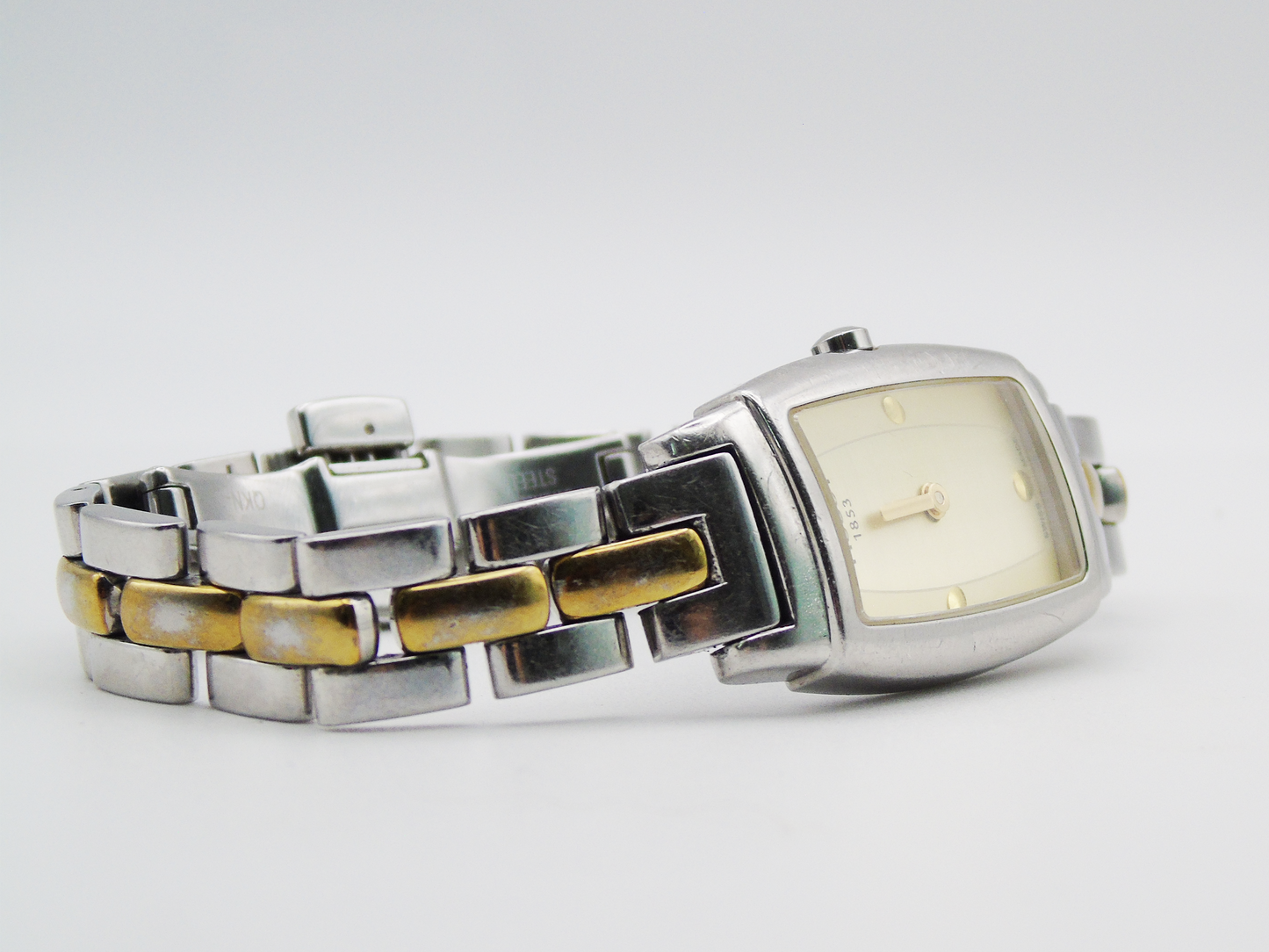 Vintage Tissot Ladies Watch Two Tone Gold and Silver Tone Quartz Swiss Tank Watch - Gems Forgotten