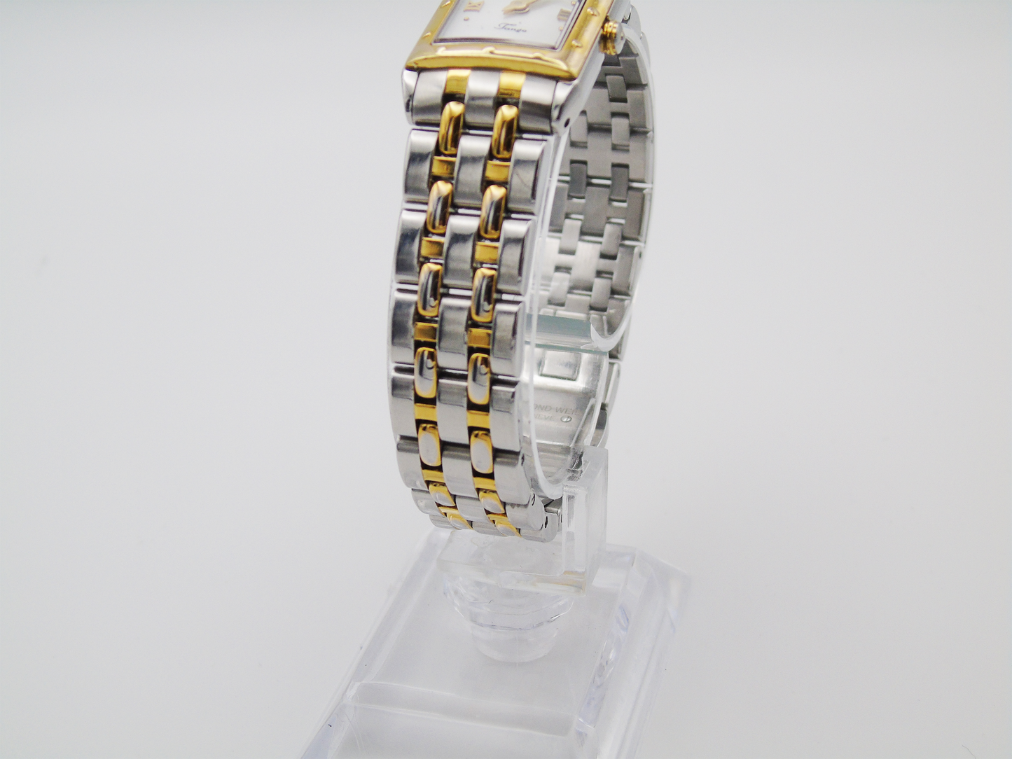 Vintage Raymond Weil Tango MOP Dial Watch Two Tone Small Elegant Chain Wristwatch Mother of Pearl - Gems Forgotten