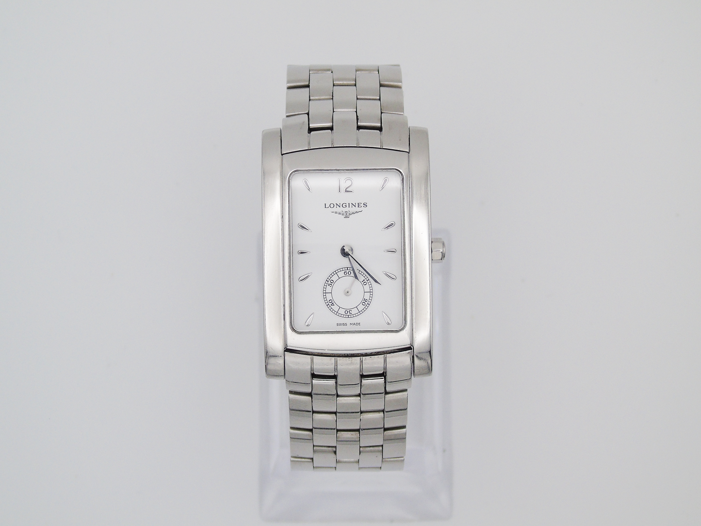 Longines Dolce Vita Mens Tank Watch – White Dial, Swiss Movement, Original Box - Gems Forgotten