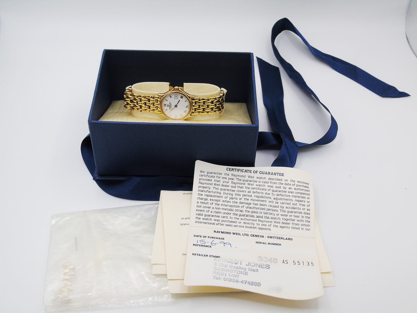 Raymond Weil Ladies Gold Watch – Elegant Designer Timepiece with Box and Papers - Gems Forgotten