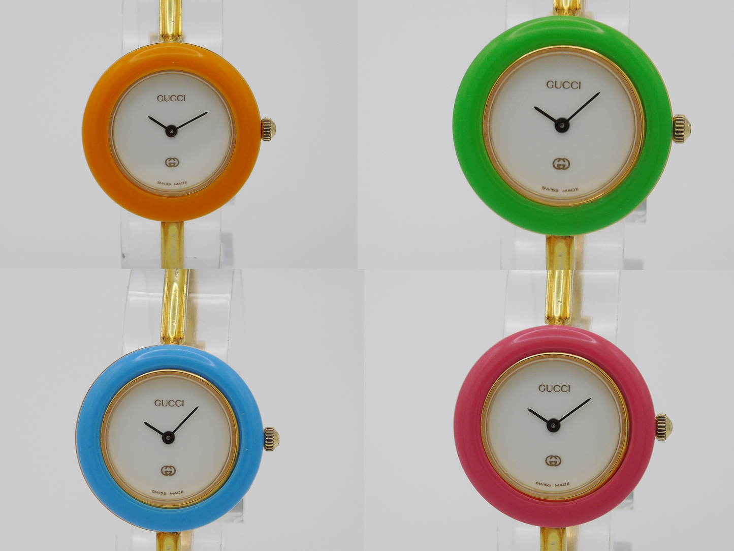 Vintage Gucci Change Bezel Watch – Gold-Plated with 10 Interchangeable Bezels & Box - Gems Forgotten