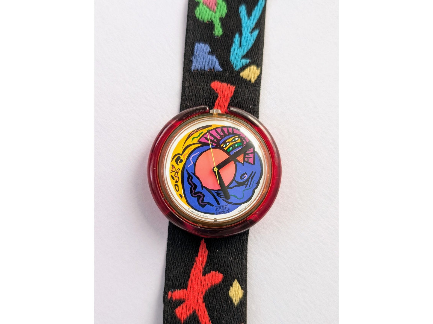 Vintage Tribal Pop Swatch Watch Rare Unique Colourful 90s Watch Quartz Swiss Watch Vintage Retro Fashion - Gems Forgotten