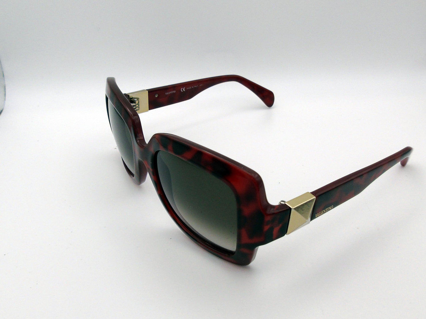 Vintage Valentino Ladies Oversized Sunglasses – Brown Red Frame with Black Shades - Gems Forgotten