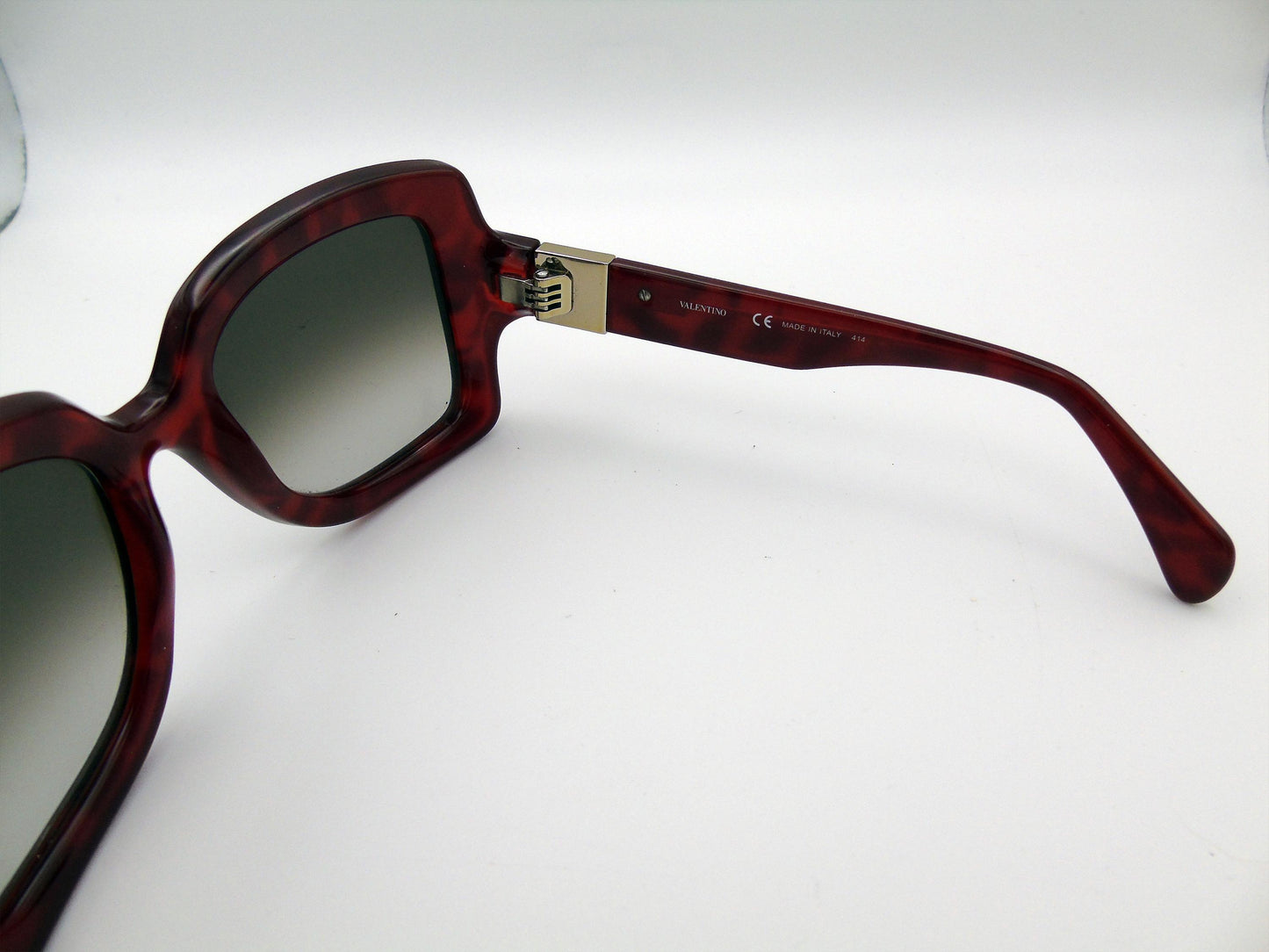 Vintage Valentino Ladies Oversized Sunglasses – Brown Red Frame with Black Shades - Gems Forgotten