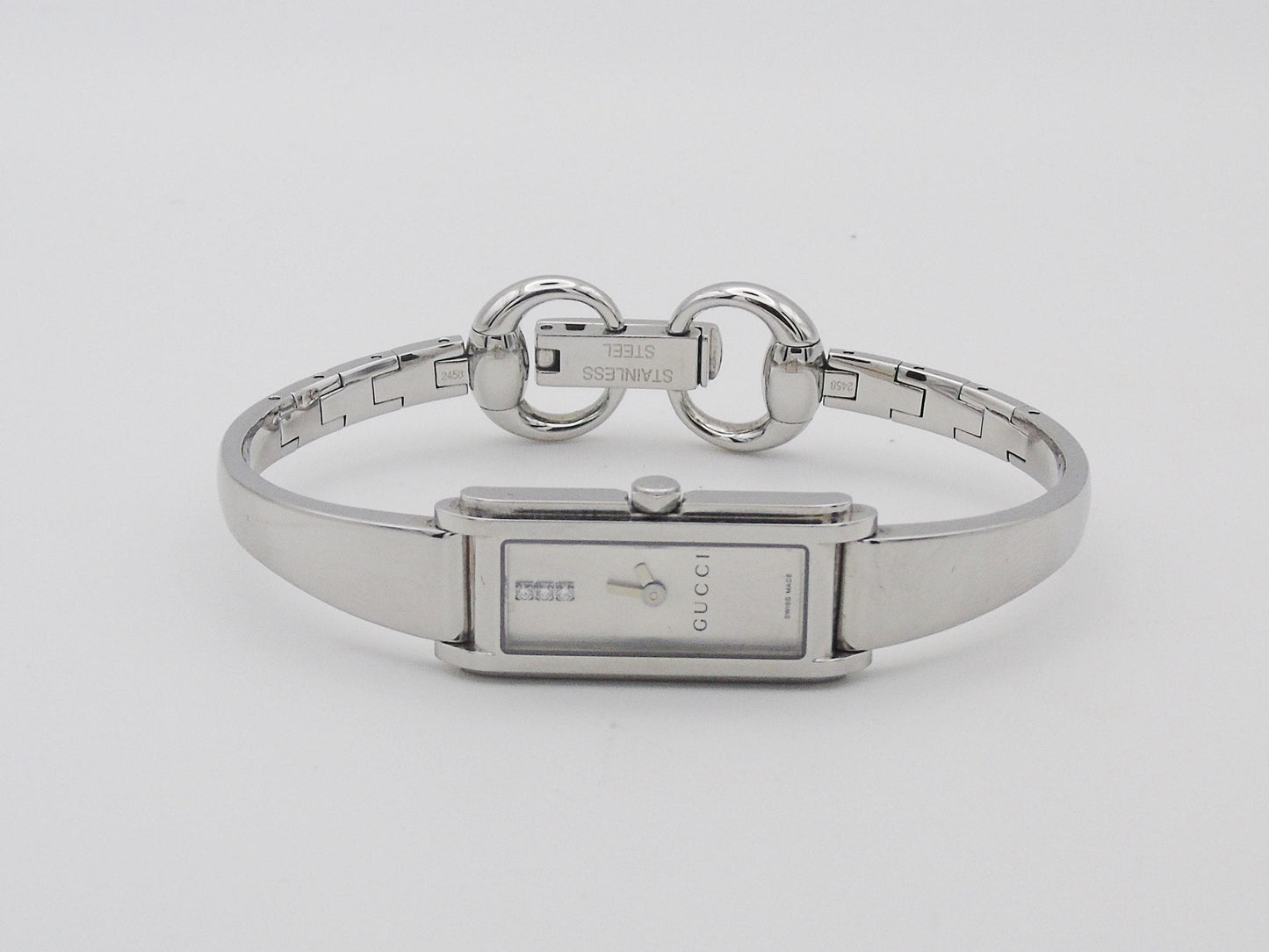 Gucci Ladies Silver Tone Watch – Stunning Gucci 1500L Model with Tank Watch Diamond Steel - Gems Forgotten