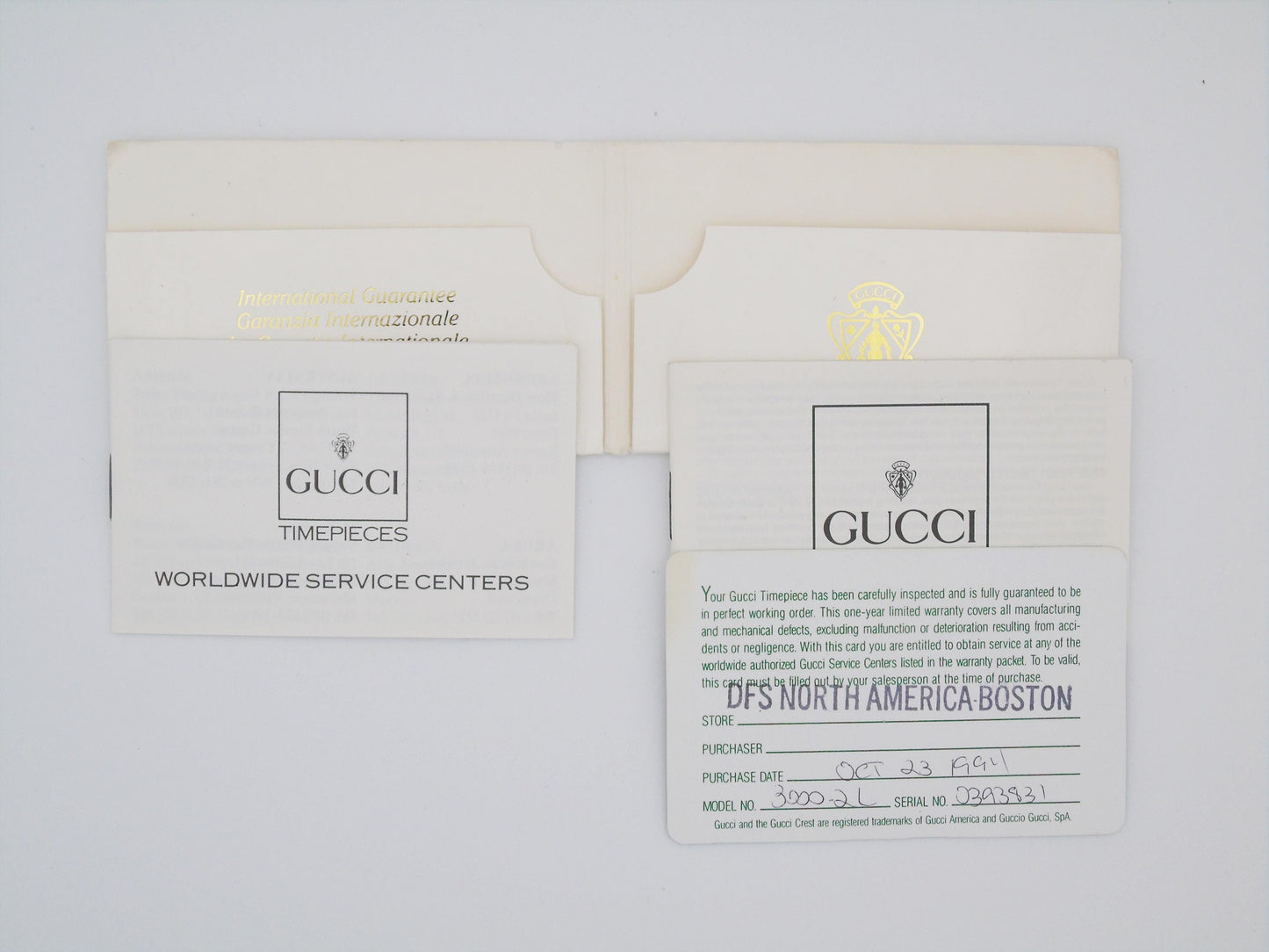 Gucci 3300L Gold-Plated Watch – With Box& Authenticity Card Green Dial - Gems Forgotten