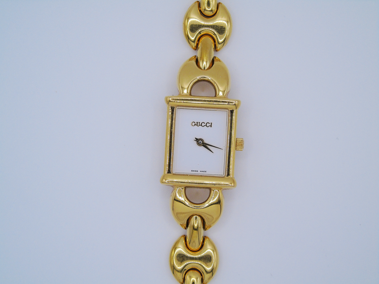 Gucci Ladies Gold Watch – Rare Gucci 1800L Model with Tank Watch Face & Interchangeable Straps - Gems Forgotten