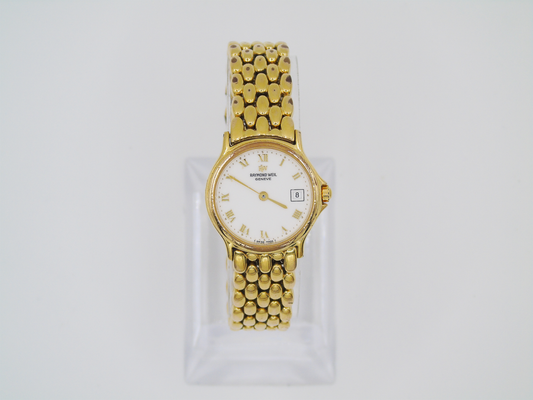 Raymond Weil Ladies Gold Watch – Elegant Designer Timepiece with Box and Papers - Gems Forgotten 