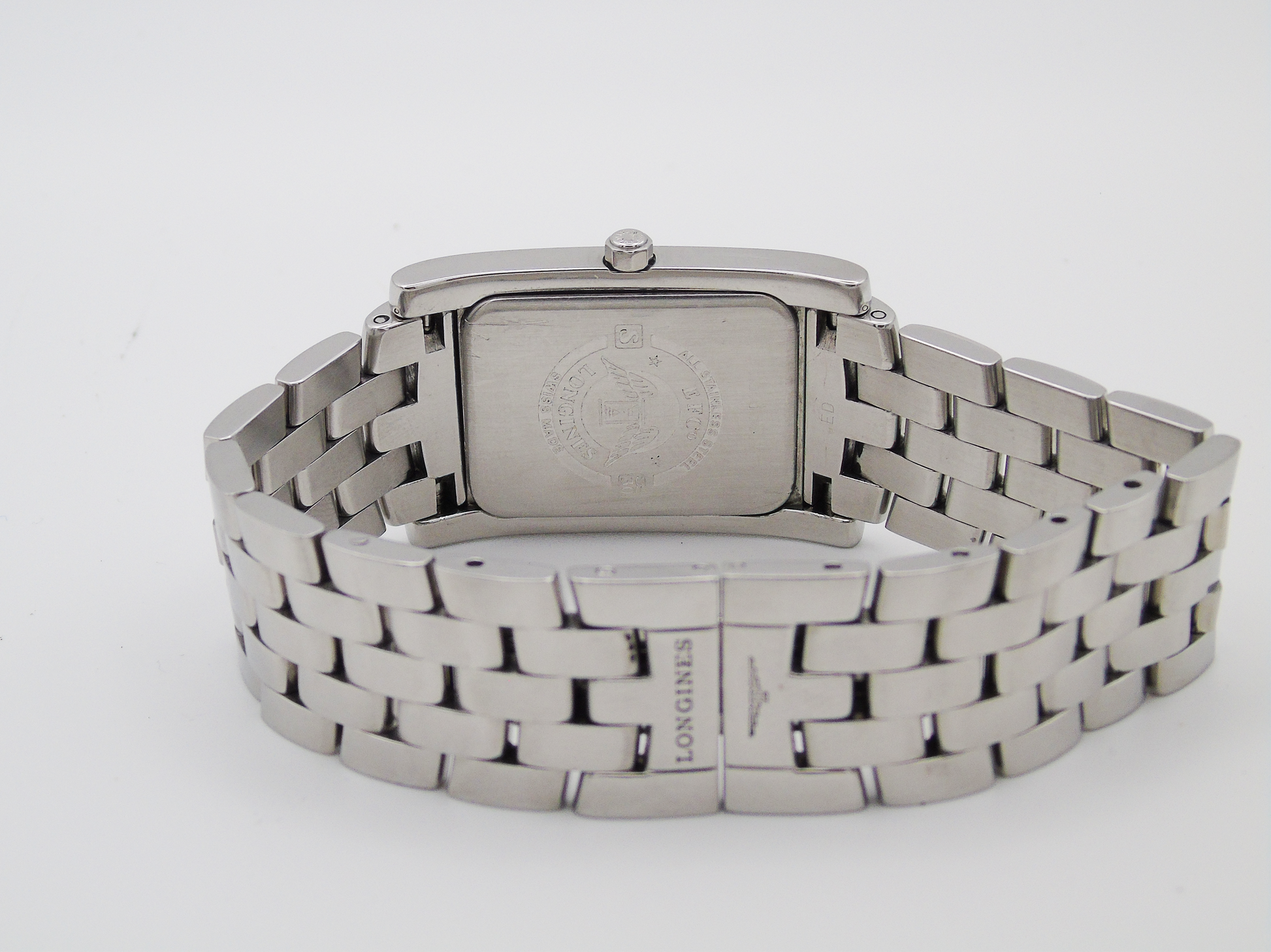 Longines Dolce Vita Mens Tank Watch – White Dial, Swiss Movement, Original Box - Gems Forgotten 