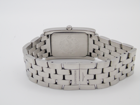Longines Dolce Vita Mens Tank Watch – White Dial, Swiss Movement, Original Box - Gems Forgotten 