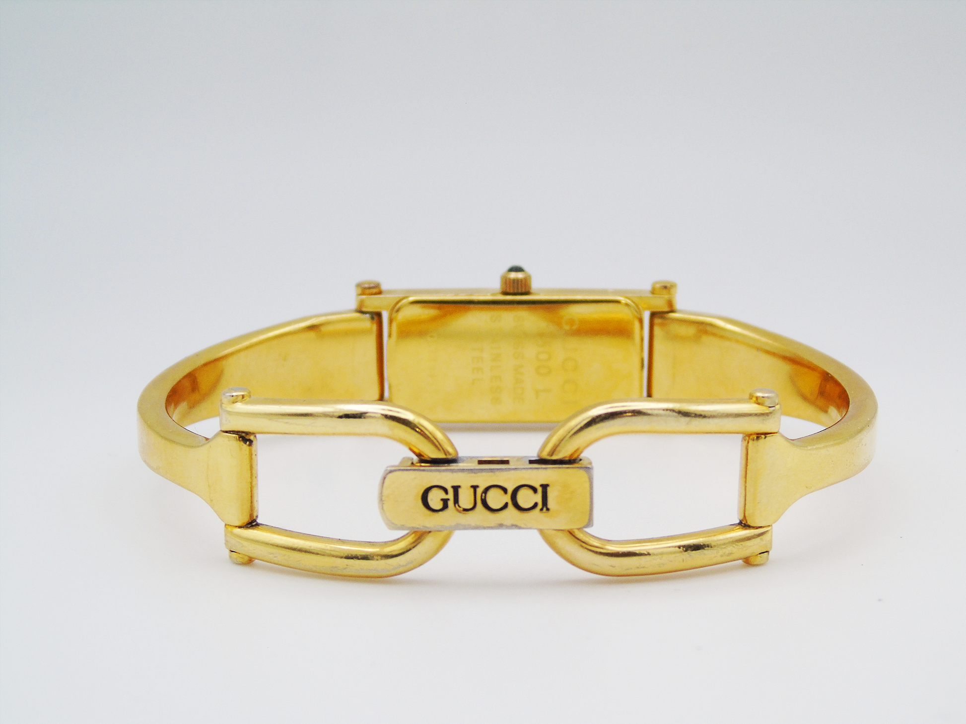 Gucci Ladies Gold Watch – Stunning Gucci 1500L Model with Tank Watch Face & Mother of Pearl Dial - Gems Forgotten 