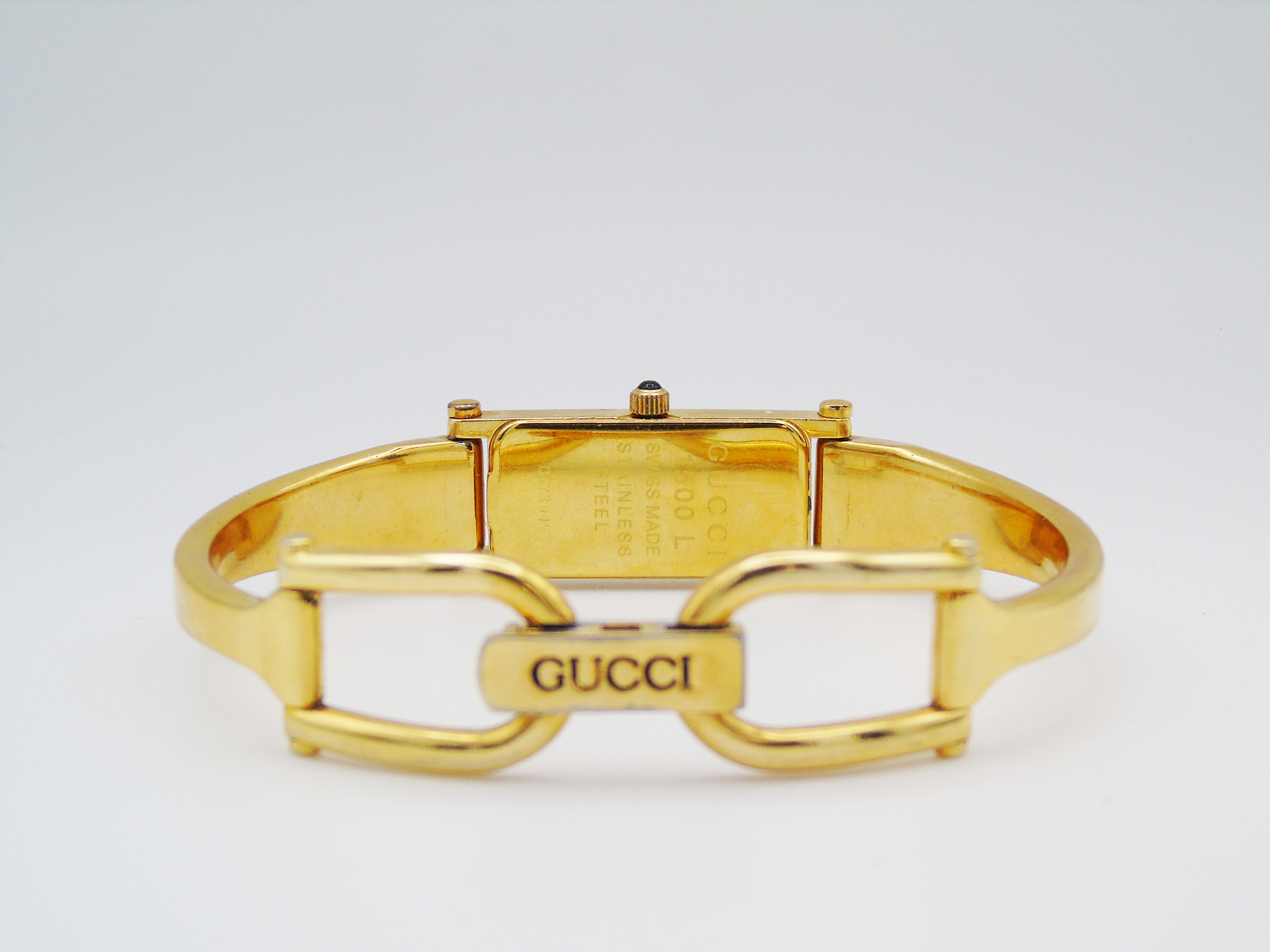 Gucci Ladies Gold Watch – Stunning Gucci 1500L Model with Tank Watch Face & Mother of Pearl Dial - Gems Forgotten 