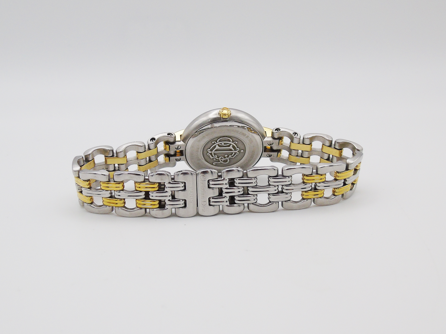 Christian Dior Ladies Watch Two-Tone Gold Silver Date Function Elegant Designer Wristwatch Ladies Gift - Gems Forgotten 