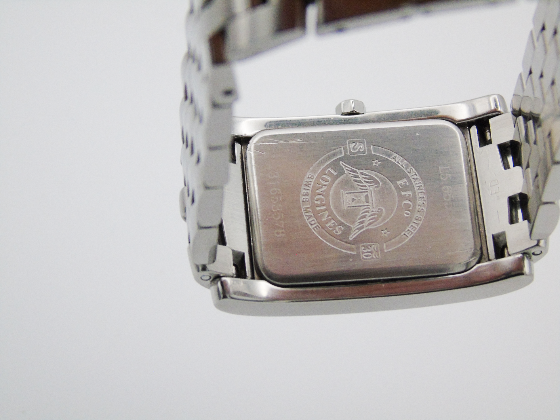 Longines Dolce Vita Mens Tank Watch – White Dial, Swiss Movement, Original Box - Gems Forgotten 
