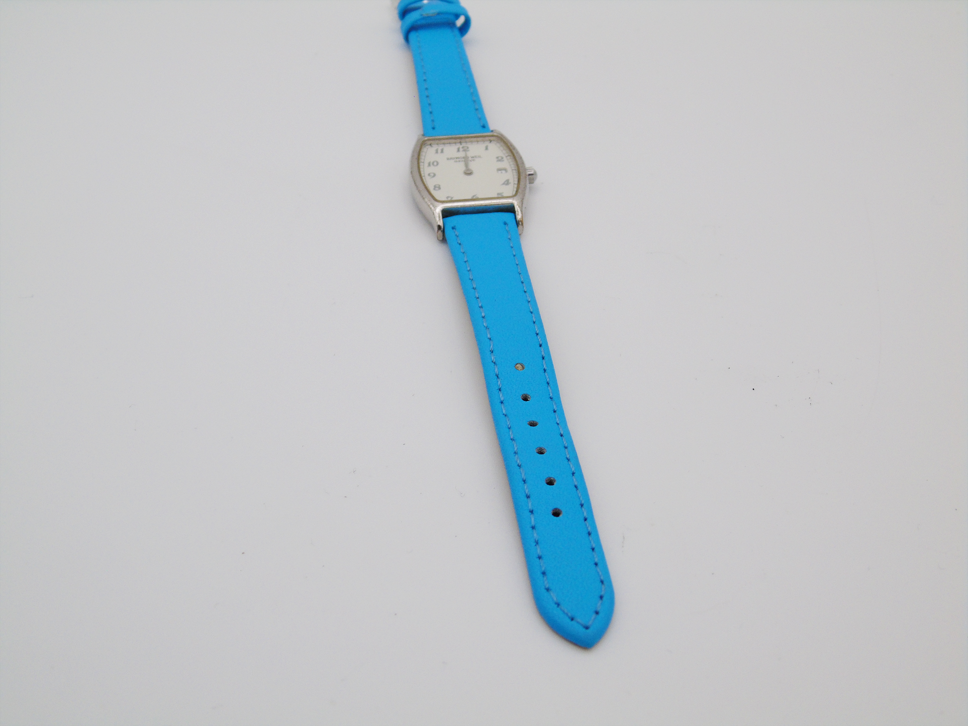 Raymond Weil Ladies Watch – Swiss Date Watch with Box & Papers | Blue Leather Strap - Gems Forgotten 