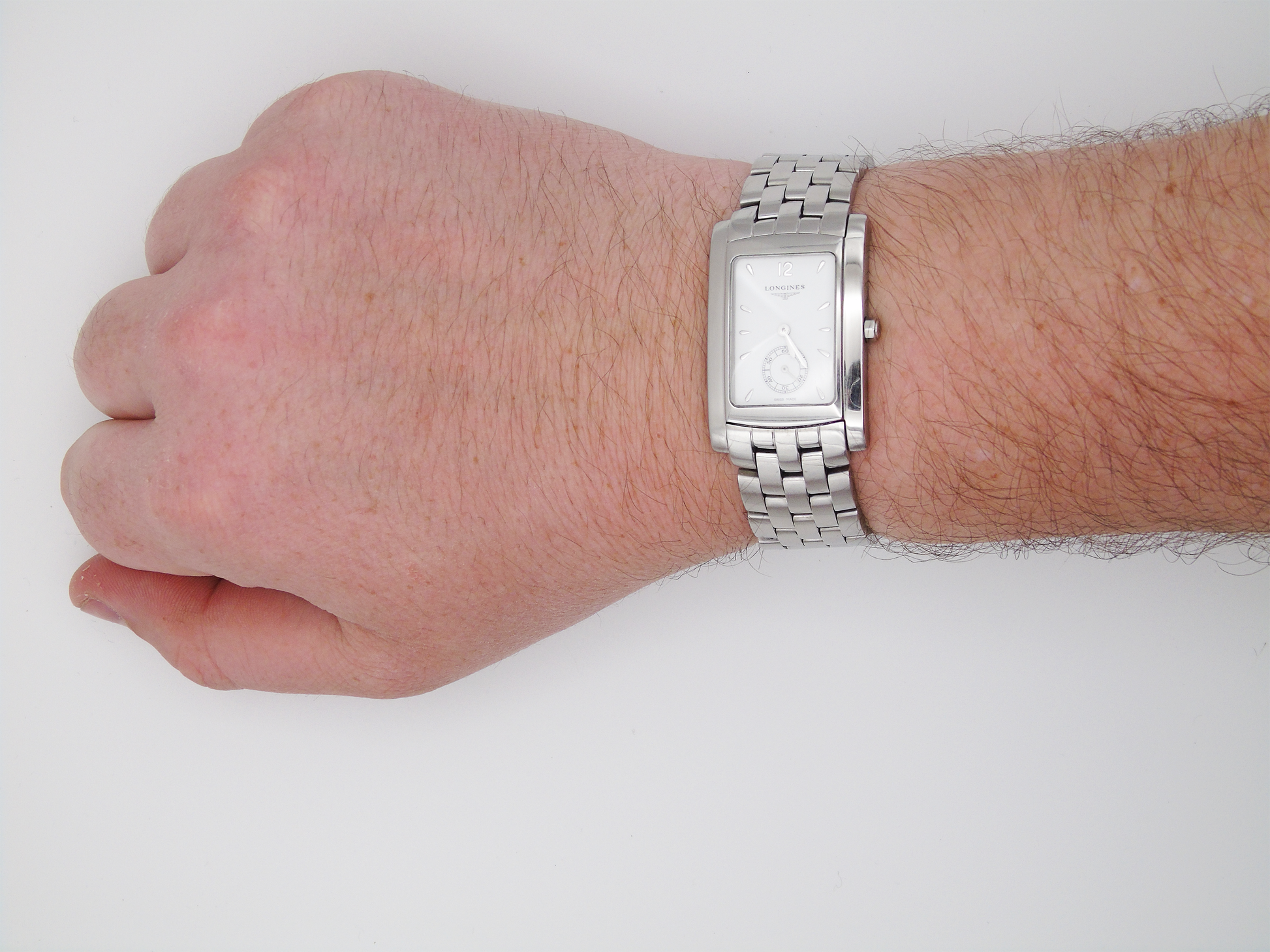 Longines Dolce Vita Mens Tank Watch – White Dial, Swiss Movement, Original Box - Gems Forgotten 