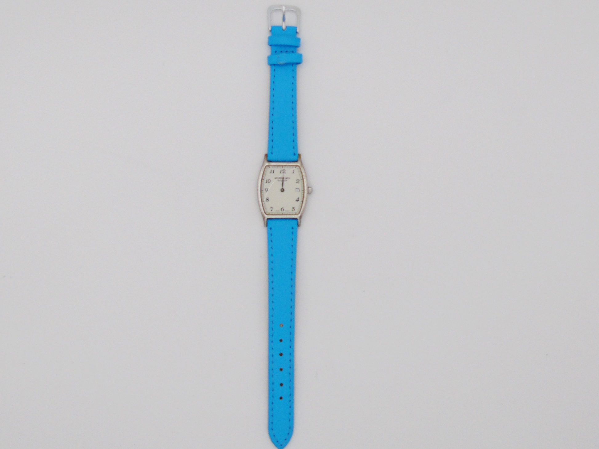 Raymond Weil Ladies Watch – Swiss Date Watch with Box & Papers | Blue Leather Strap - Gems Forgotten 