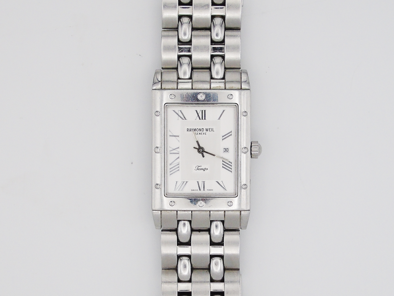 Raymond Weil Mens Tank Watch – Sapphire Crystal, Analogue Display, Great Condition Chunky Watch - Gems Forgotten 