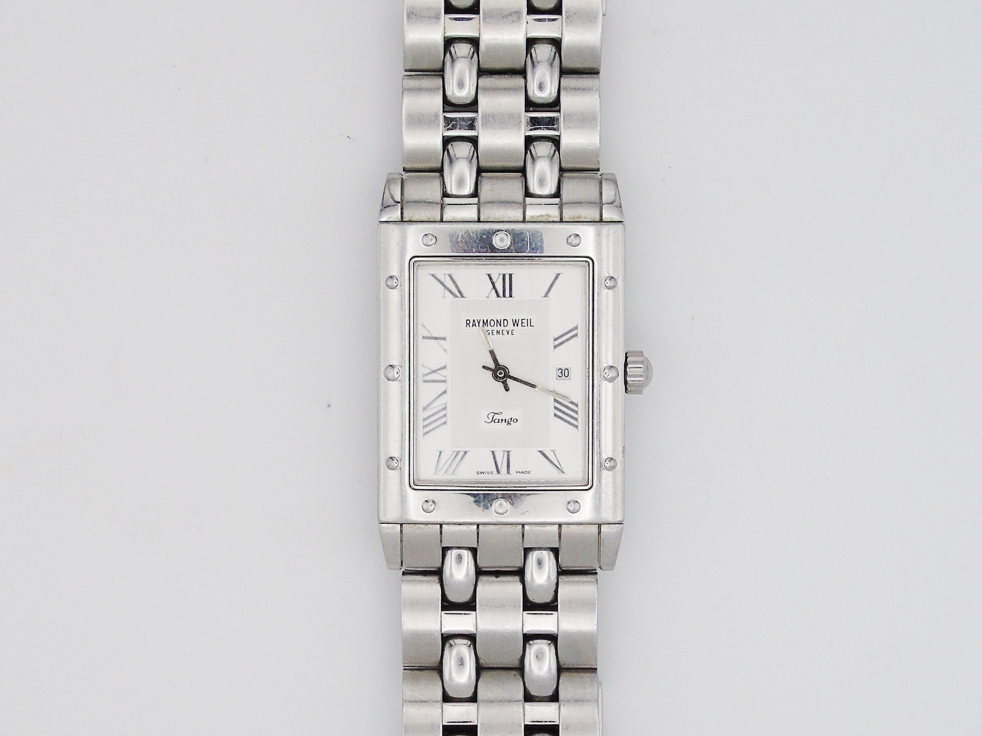 Raymond Weil Mens Tank Watch – Sapphire Crystal, Analogue Display, Great Condition Chunky Watch - Gems Forgotten 