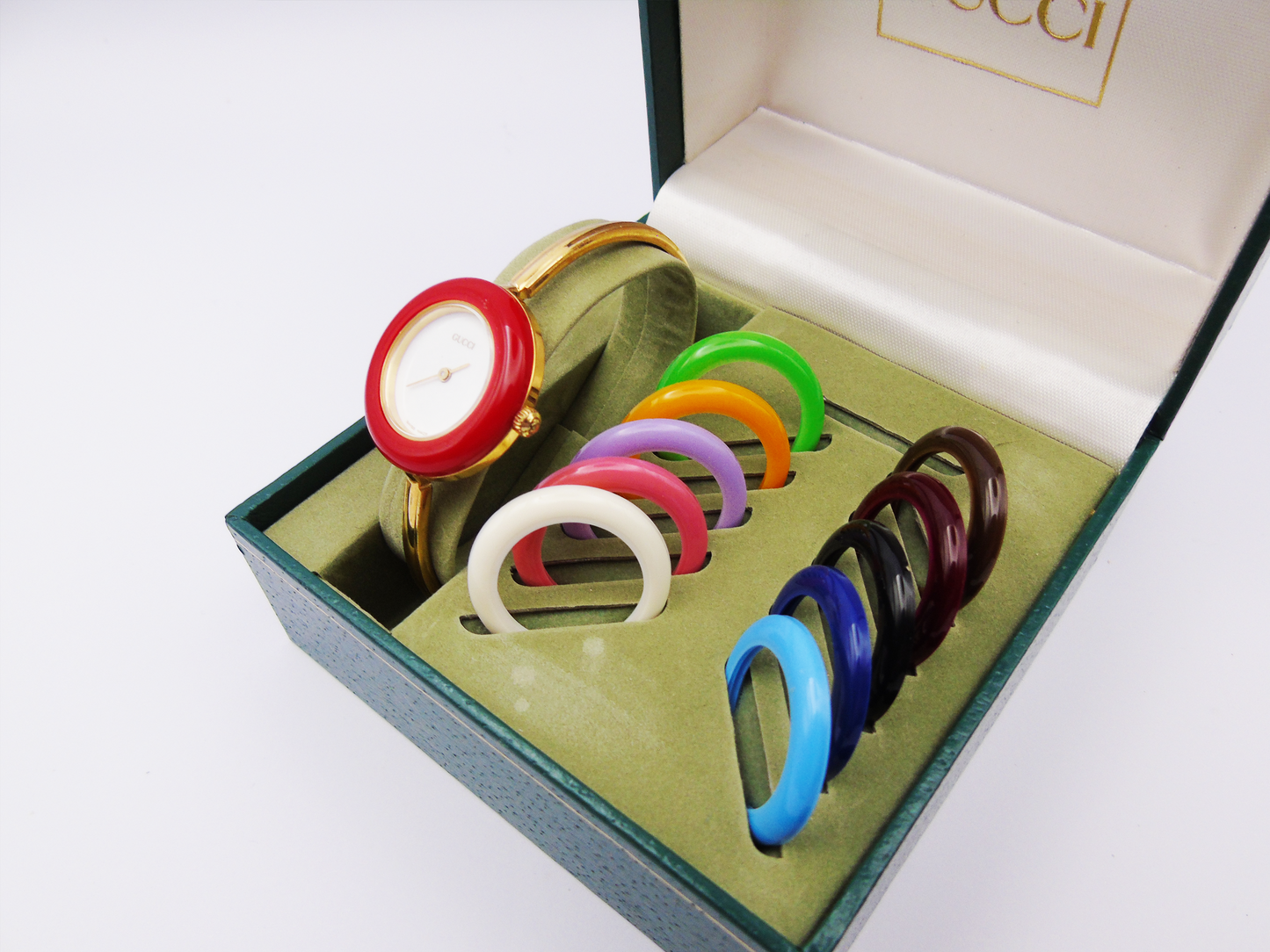 Gucci 1100L Gold Plated Watch - Change Bezel Watch