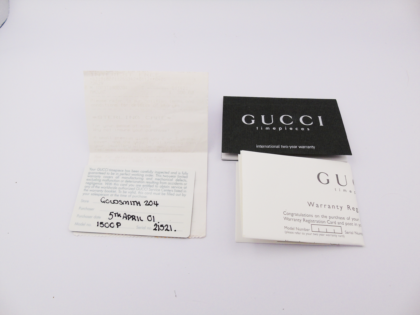 Gucci 1500L  Watch with Box & Papers – Stunning Ladies Tank Watch Mother of Pearl Dial