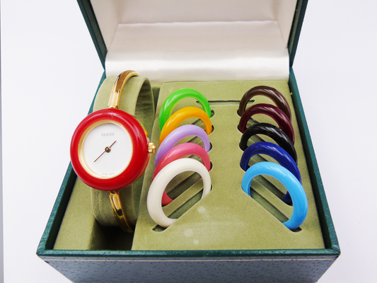 Gucci 1100L Gold Plated Watch - Change Bezel Watch