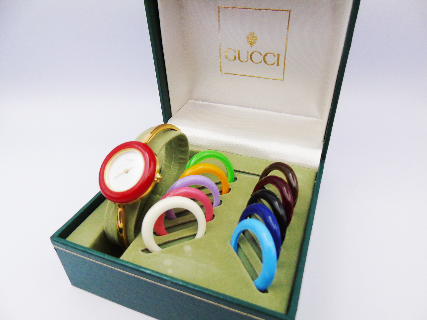 Gucci 1100L Gold Plated Watch - Change Bezel Watch