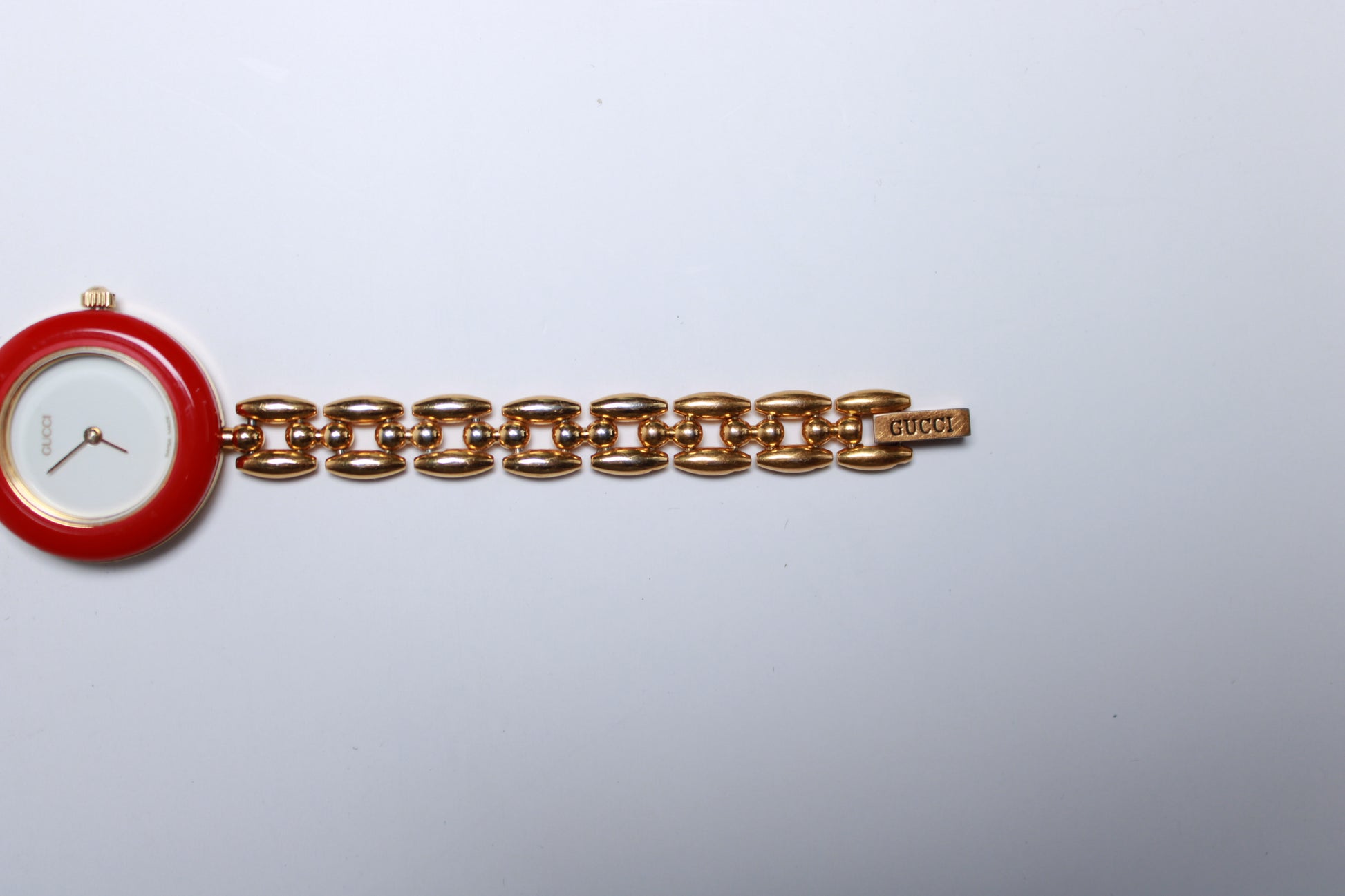 Working Vintage Gucci Bezel Watch  with a Rice Link - Gems Forgotten 