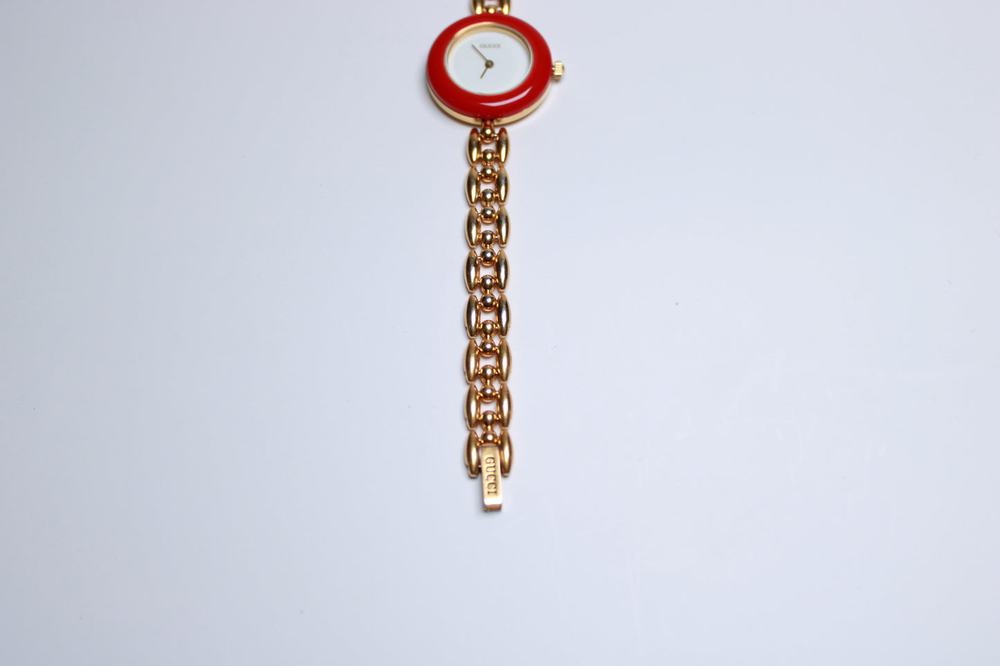 Working Vintage Gucci Bezel Watch  with a Rice Link - Gems Forgotten 