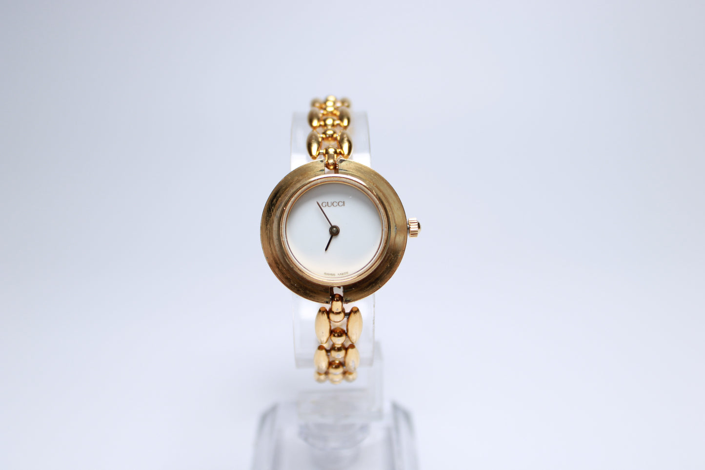 Working Vintage Gucci Bezel Watch  with a Rice Link - Gems Forgotten 