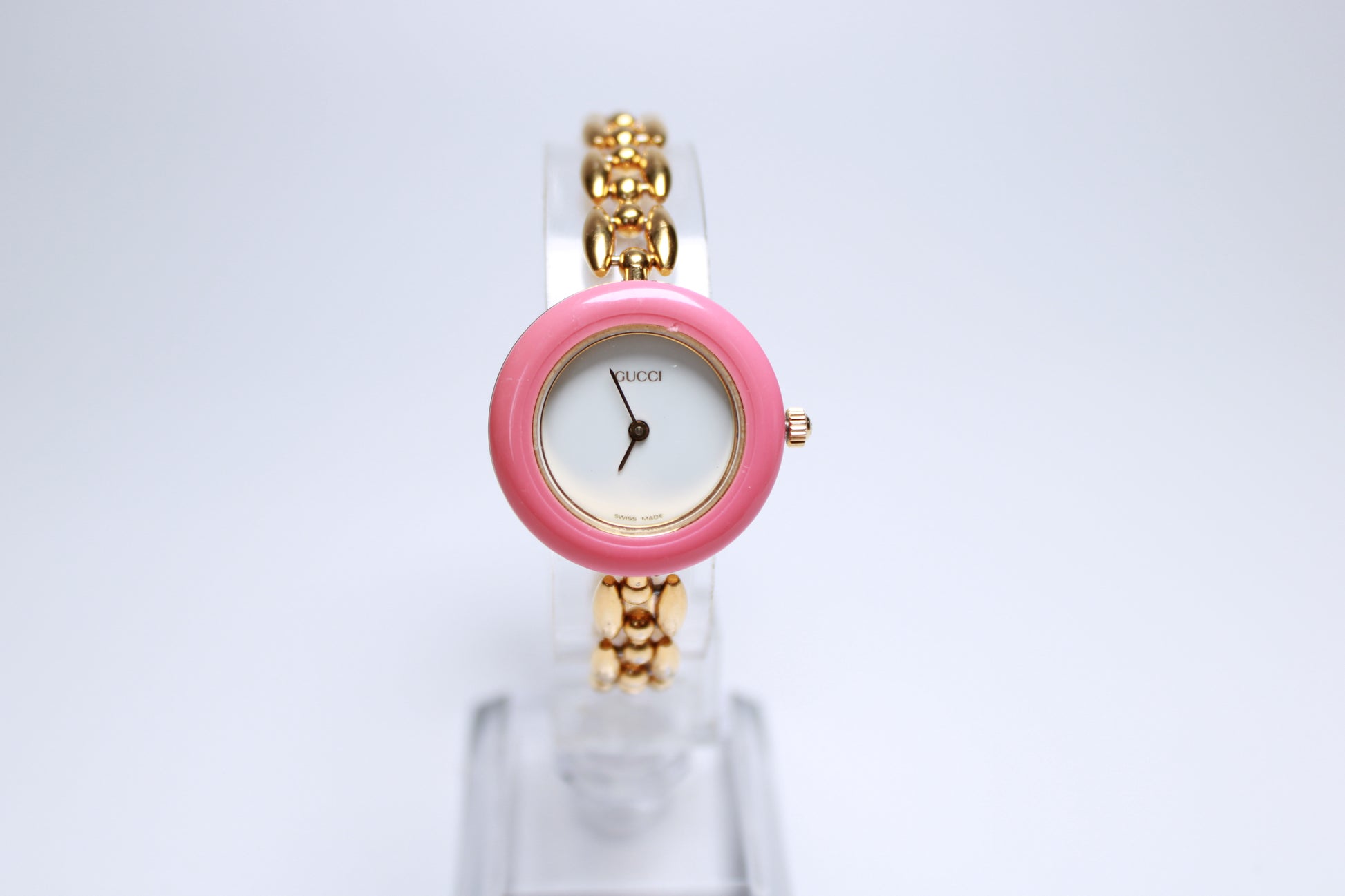 Working Vintage Gucci Bezel Watch  with a Rice Link - Gems Forgotten 