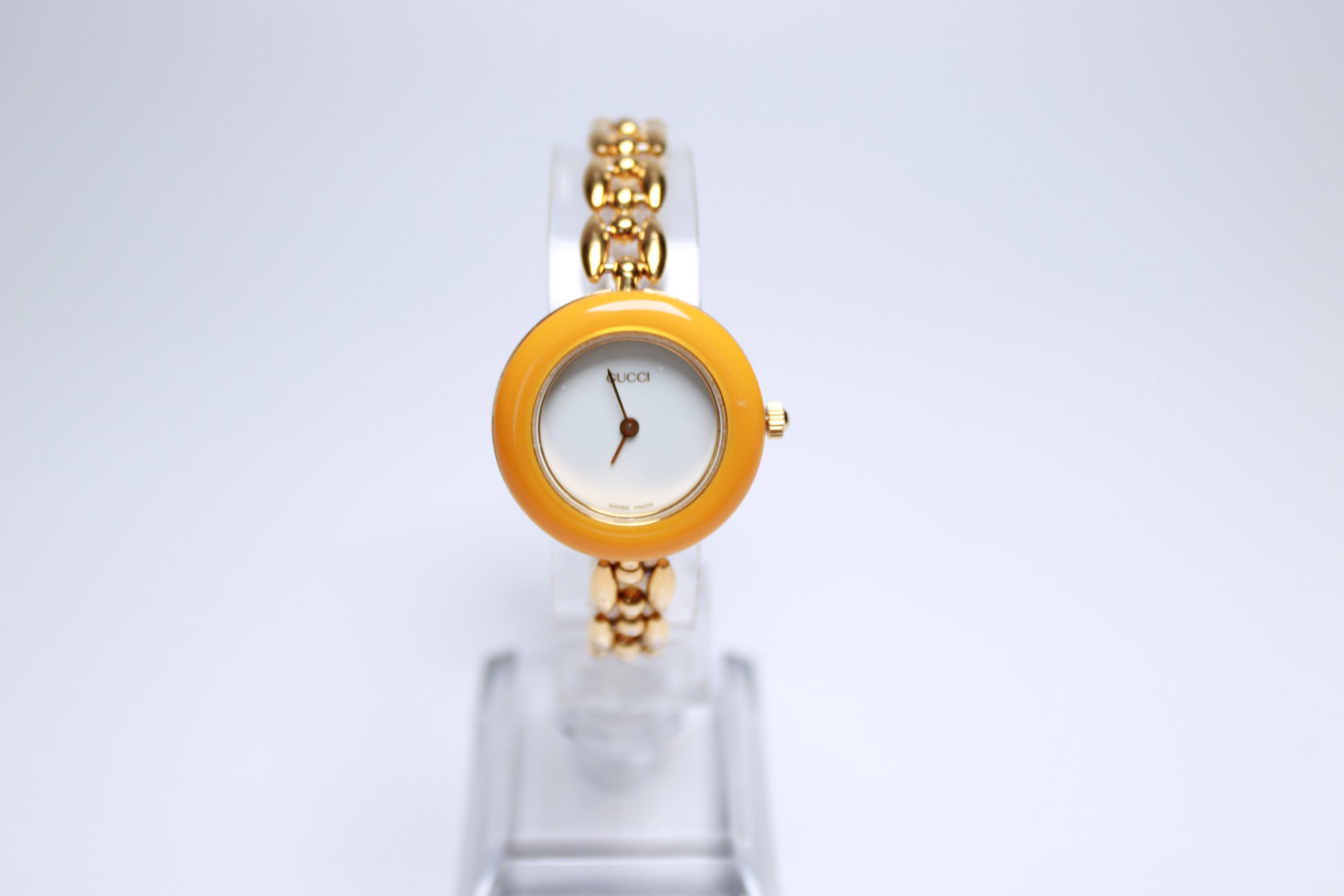 Working Vintage Gucci Bezel Watch  with a Rice Link - Gems Forgotten 