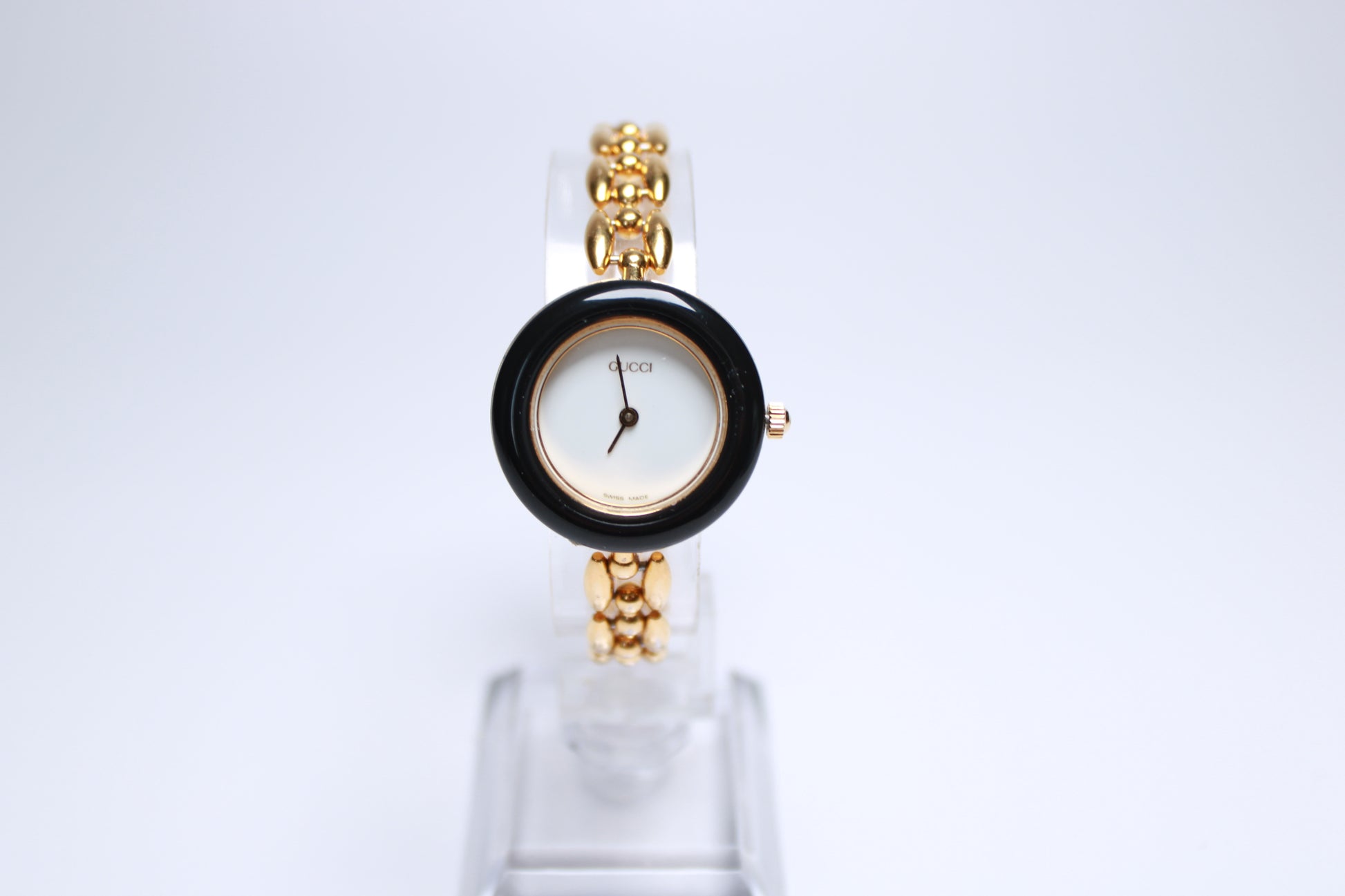 Working Vintage Gucci Bezel Watch  with a Rice Link - Gems Forgotten 