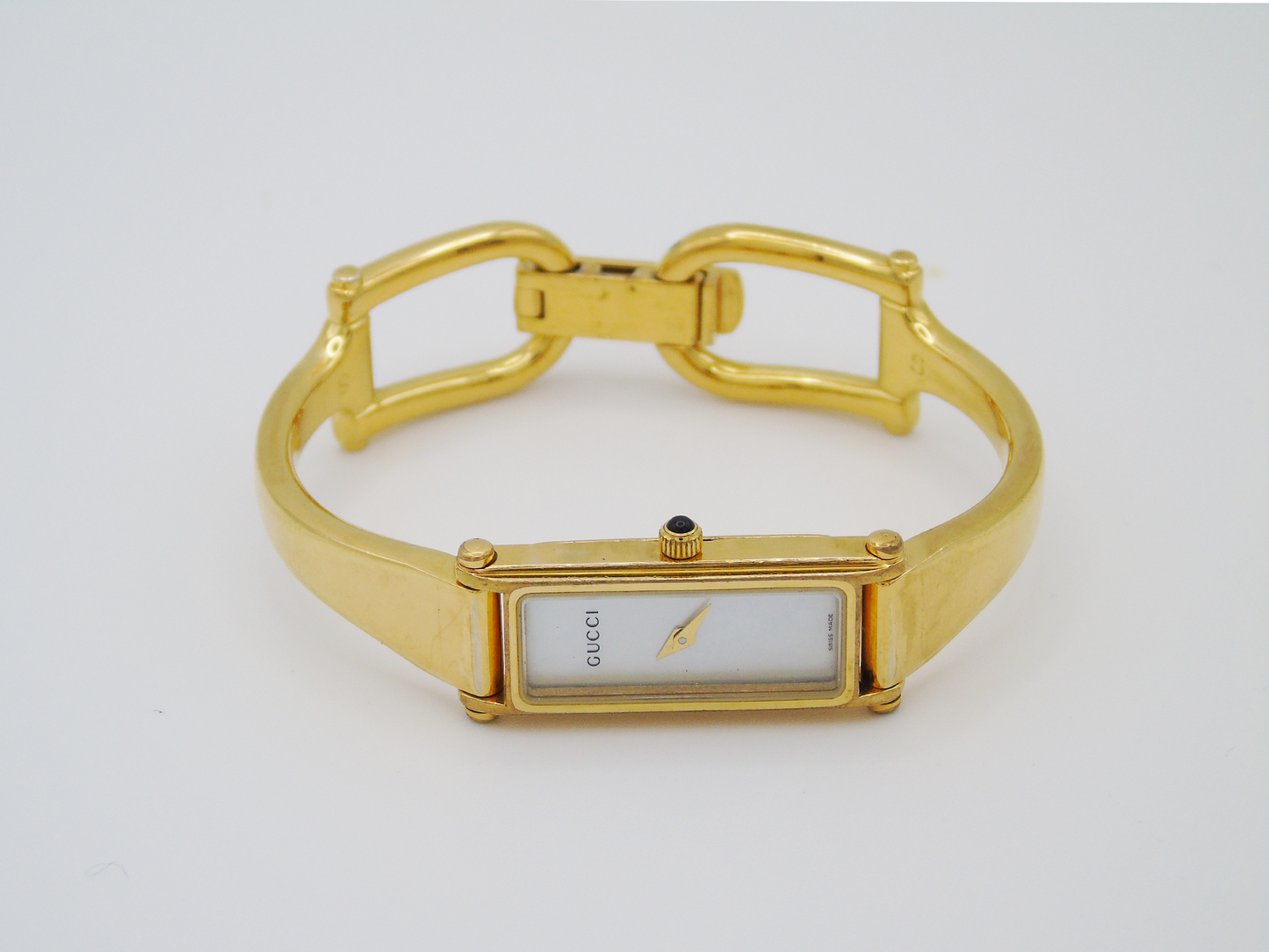Gucci Ladies Gold Watch – Stunning Gucci 1500L Model with Tank Watch Face & Mother of Pearl Dial - Gems Forgotten 