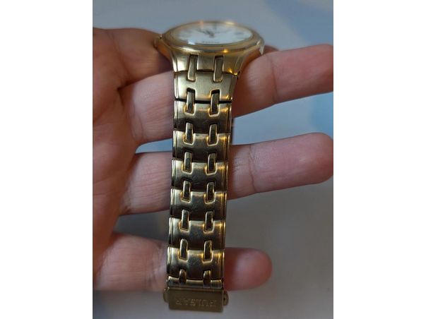 Vintage Gold Pulsar Watch  Date Function Mens Analogue Quartz Wristwatch in Box and papers Elegant Dress Watch Gift for Him Japanese - Gems Forgotten 