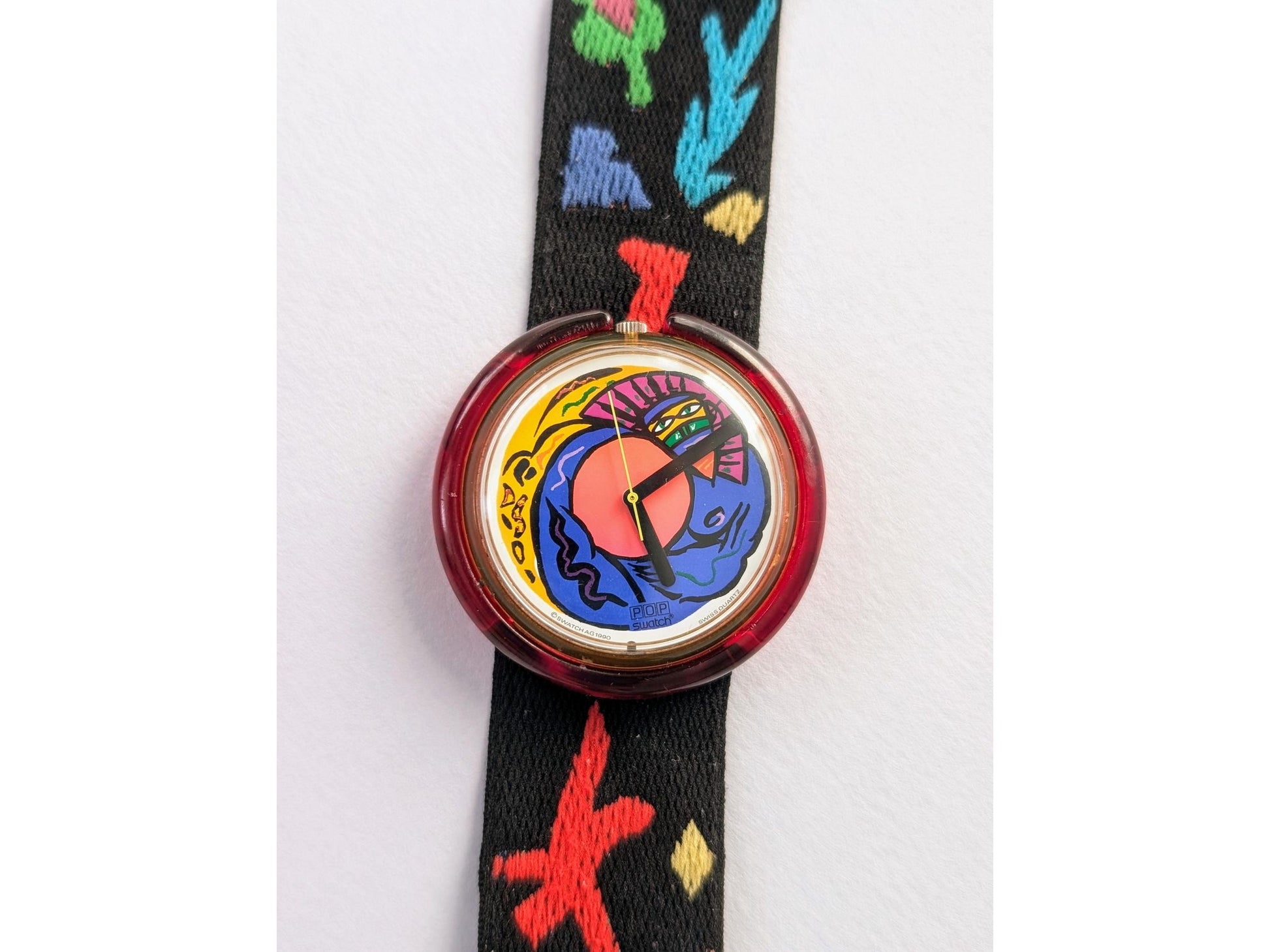 Vintage Tribal Pop Swatch Watch Rare Unique Colourful 90s Watch Quartz Swiss Watch Vintage Retro Fashion - Gems Forgotten 