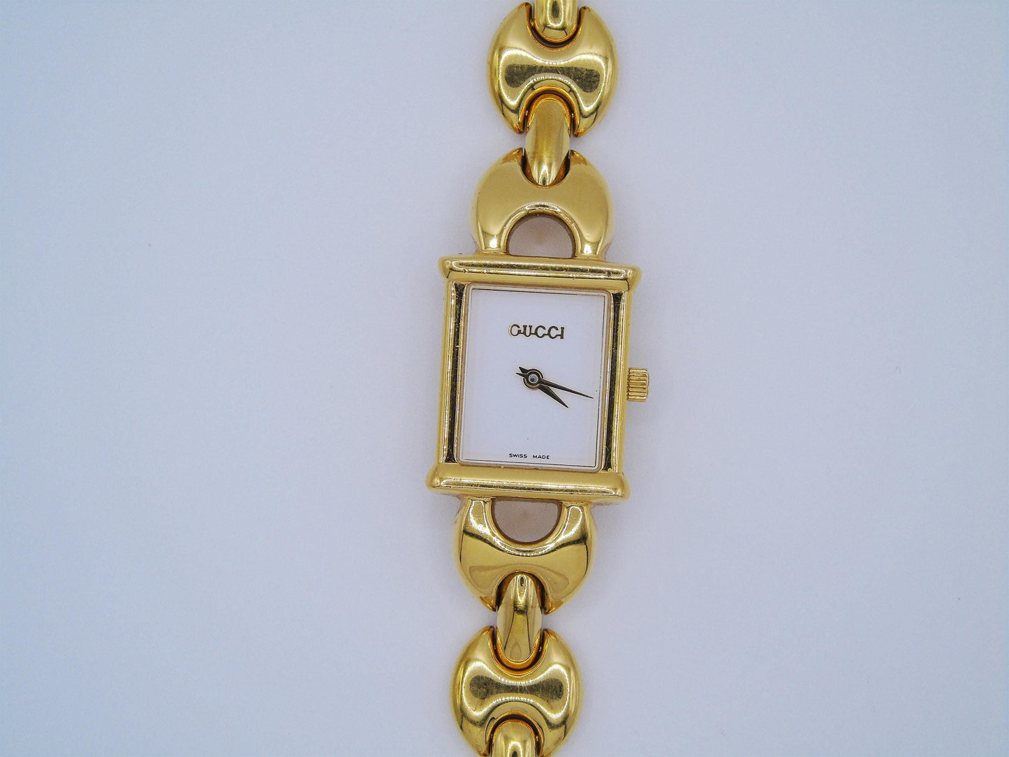 Working Gucci Ladies Gold Watch – Rare Gucci 1800L Model with Tank Watch Face & Interchangeable Straps