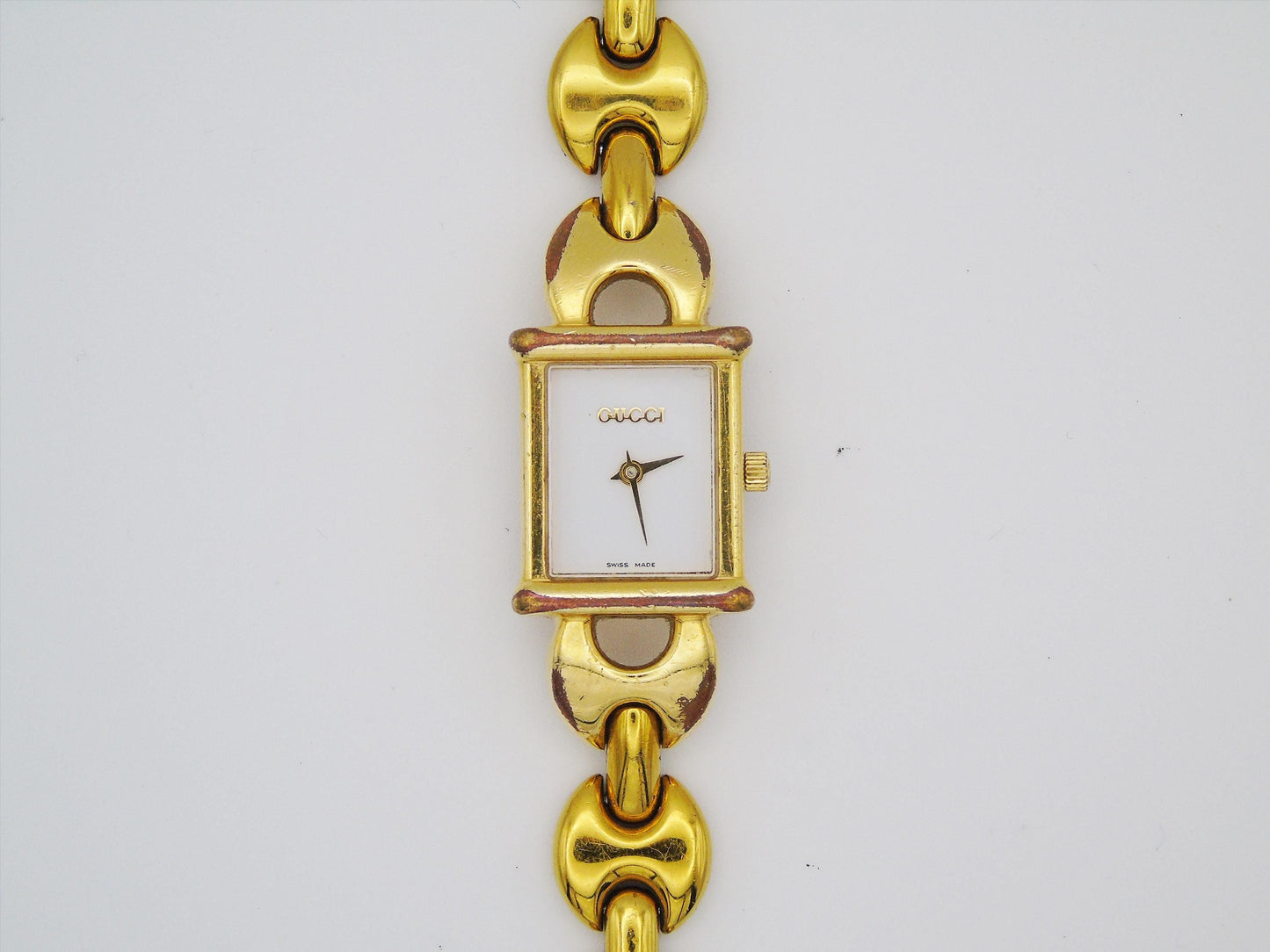Gucci Ladies Gold Watch – Rare Gucci 1800L Model with Tank Watch Face & Interchangeable Straps - Gems Forgotten 